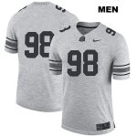 Men's NCAA Ohio State Buckeyes Jerron Cage #98 College Stitched No Name Authentic Nike Gray Football Jersey LV20L60OH